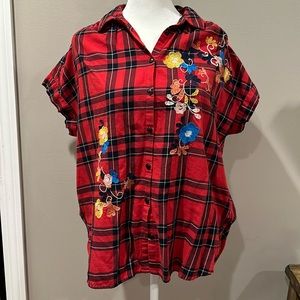 Madewell Embroidered Central Shirt in Dahl Plaid Size Small